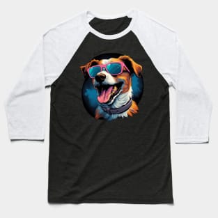 Retro Wave Jack Russel Terrier Dog Shirt Baseball T-Shirt